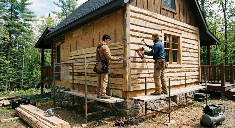 Log Home Siding Installation in Saco, ME