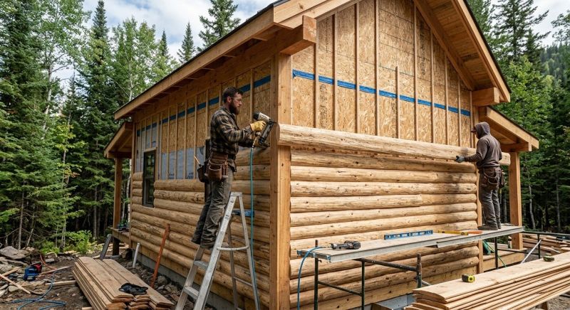 Log Siding Installation in Buxton, ME