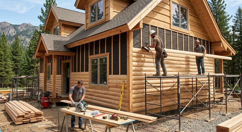 Log Siding Installation in Kennebunk, ME