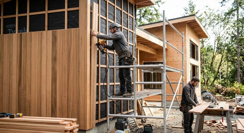 Wood Cladding Installation in Hollis Center, ME